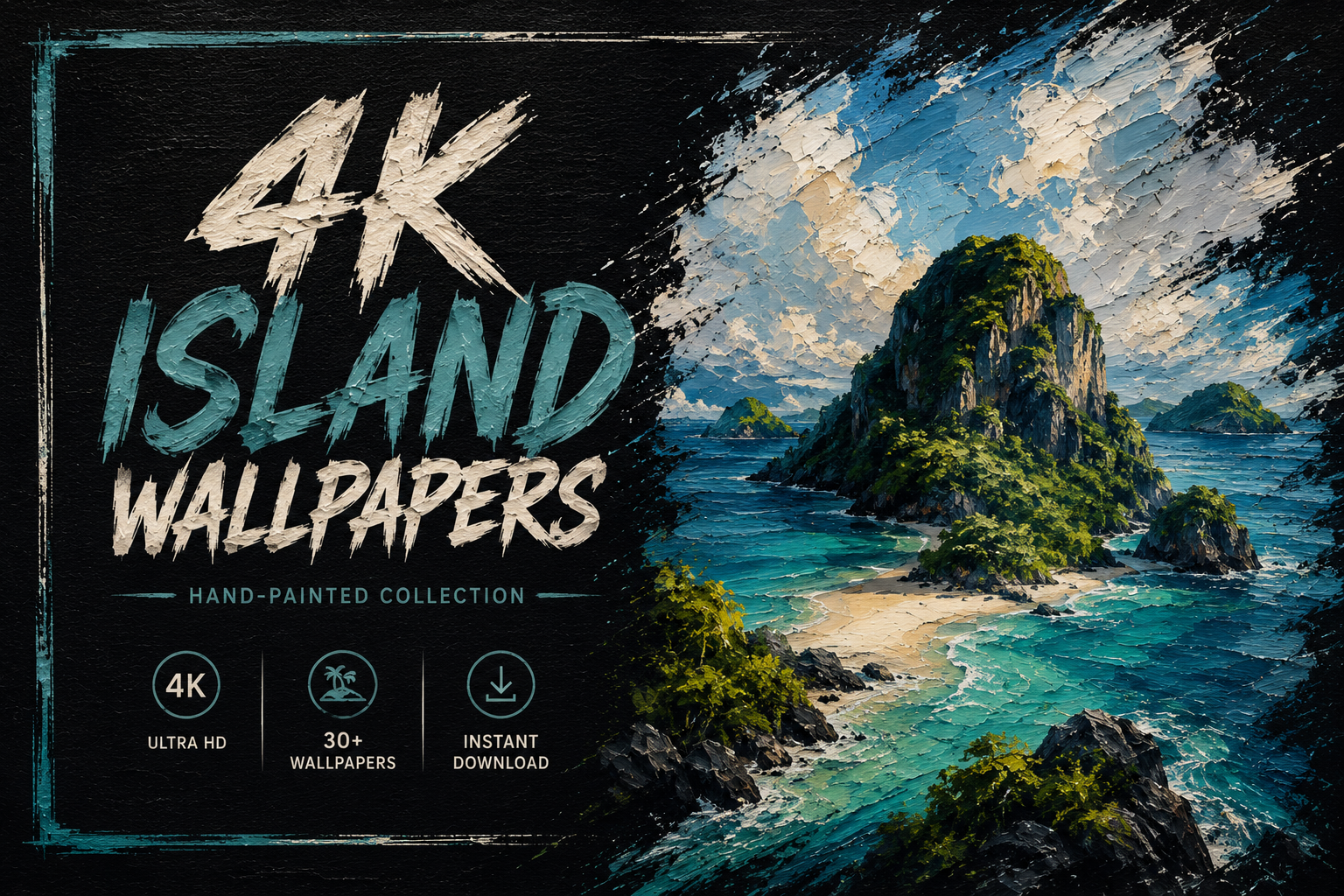 4K Painted Island Wallpapers